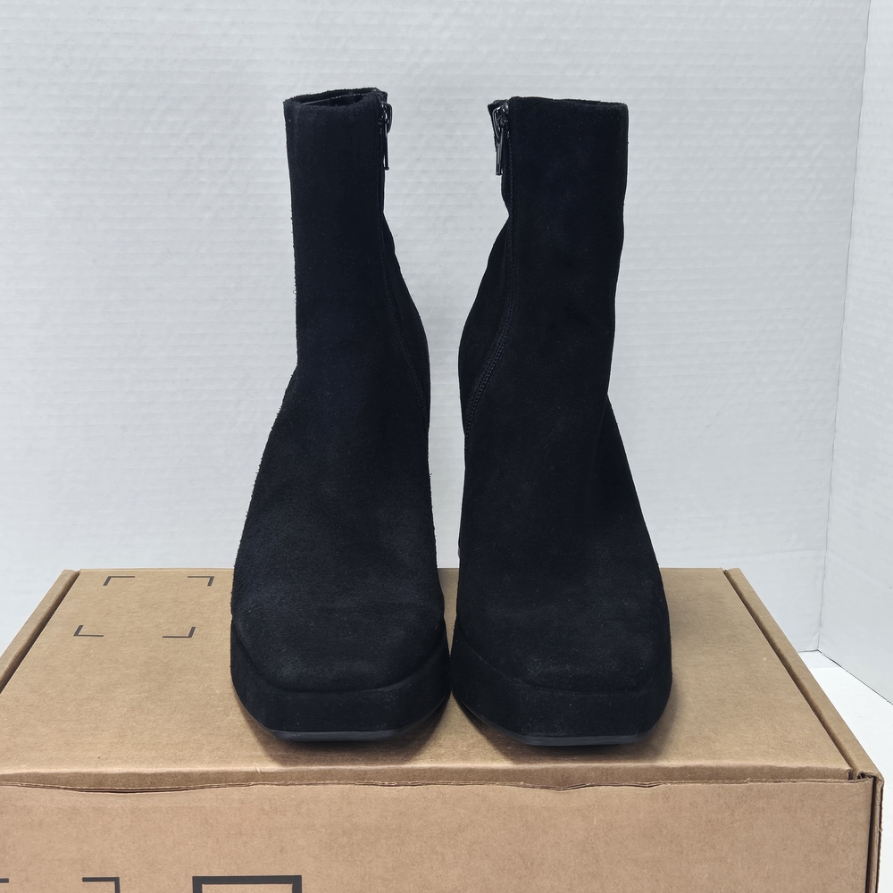 Dolce Vita Gracey Black Suede Leather Platform Block Heeled Boots Size 7.5 7 1/2 - Picture 4 of 16